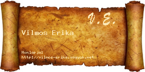 Vilmos Erika névjegykártya